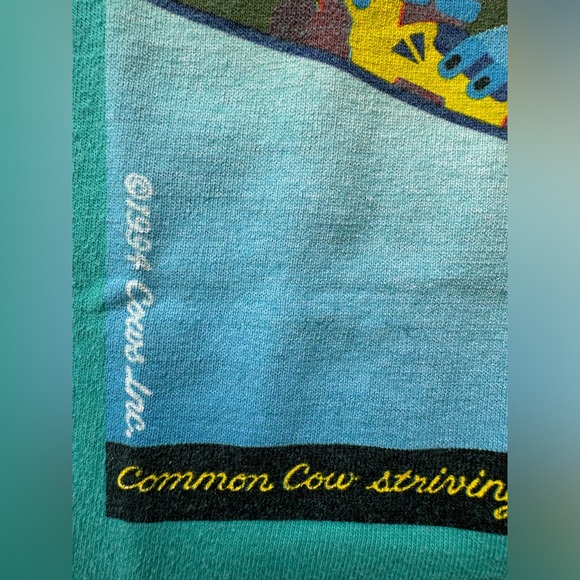 Cows Vintage 1990's Skiing Blue Small T-Shirt - Picture 7 of 10